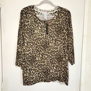 Rebecca Malone Cheetah Print Sweater 2X